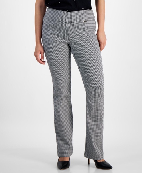 Petite Houndstooth Bootcut Pull-On Pants, Created for Macy's