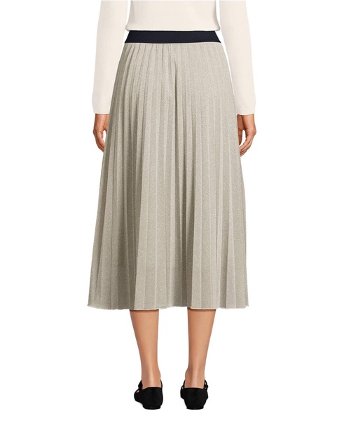 Women's Knit Foil Pleated Midi Skirt