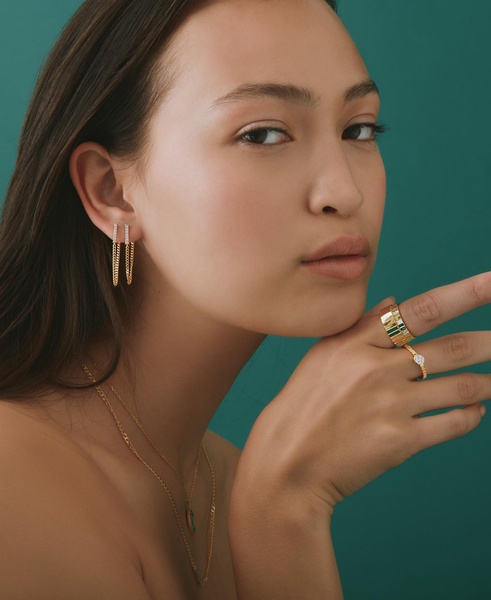 Diamond Textured Band (1/6 ct. t.w.) in Gold Vermeil, Created for Macy's