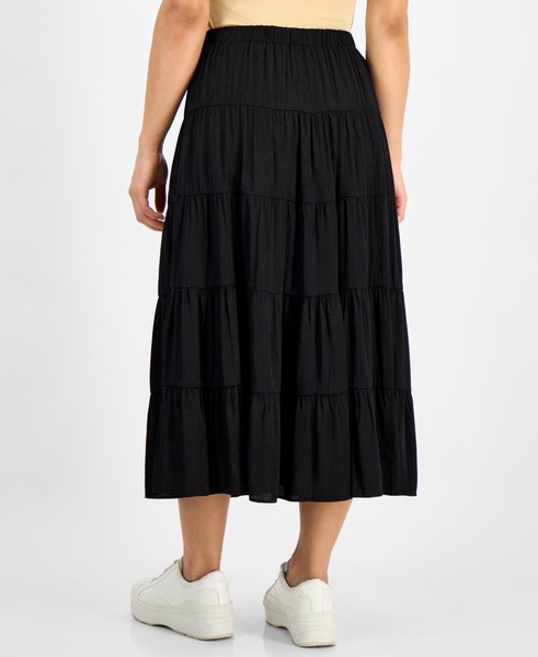 Petite Tiered Pull-On Maxi Skirt, Exclusively at Macy's