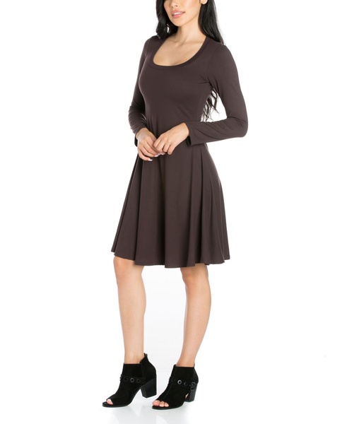 Women's Classic Long Sleeve Flared Mini Dress