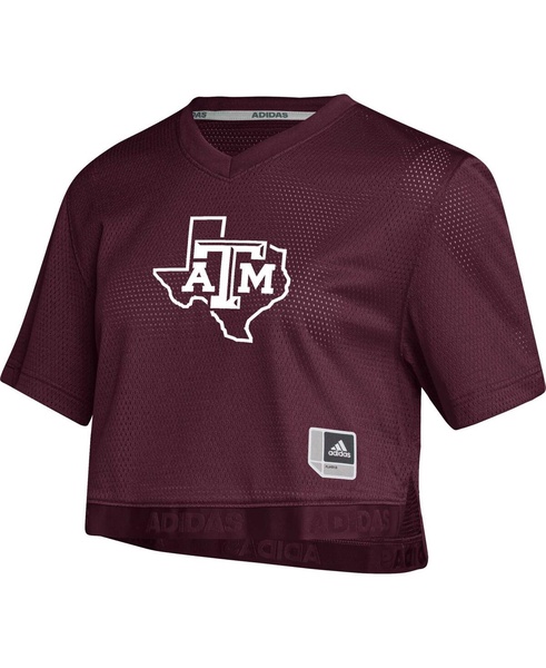 Women's Maroon Texas A&M Aggies V-Neck Cropped Jersey