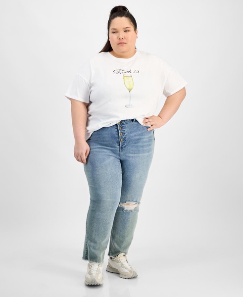 Trendy Plus Size Cotton French 75 Graphic Tee, Exclusively at Macy's