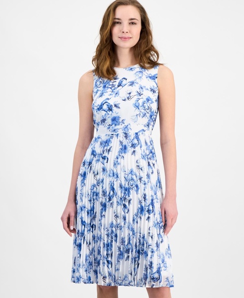 Women's Sleeveless Floral Fit & Flare Dress