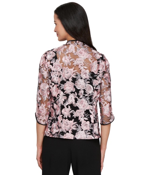 Women's Embroidered Jacket & Scoop-Neck Shell Set