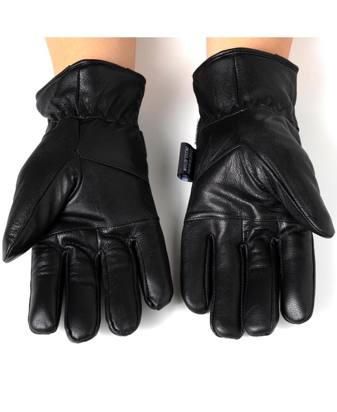 Mens Gloves Dressy Genuine Leather Warm Thermal Lined Wrist Strap