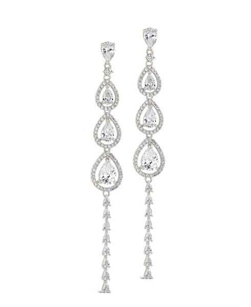 Angela Cubic Zirconia Drop Stud Earrings