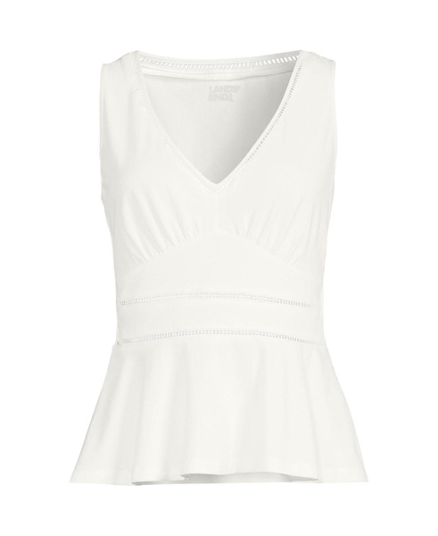 Women's Lightweight Jersey Peplum V-Neck Tank Top