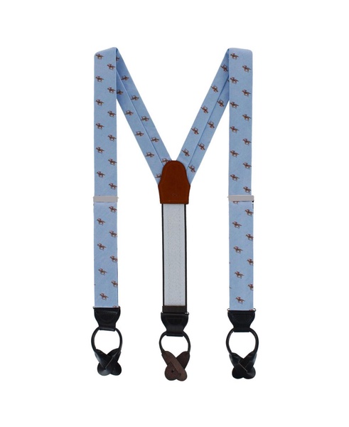 Men's Down The Stretch Racehorse Linen Blend Button End Suspenders