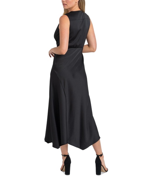 Women's V-Neck Asymmetric-Hem A-Line Dress