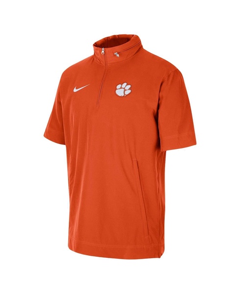 Men's Orange Clemson Tigers Coaches Half-Zip Short Sleeve Jacket