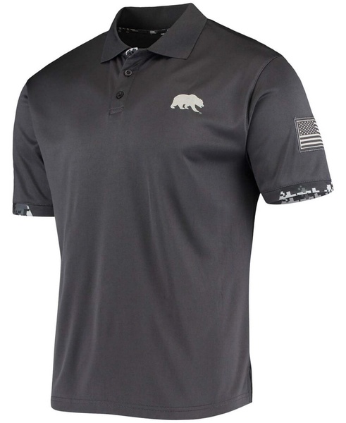 Men's Charcoal Cal Bears OHT Military Inspired Appreciation Digital Camo Polo