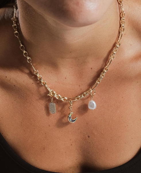 Tegan Textured Long Link Necklace