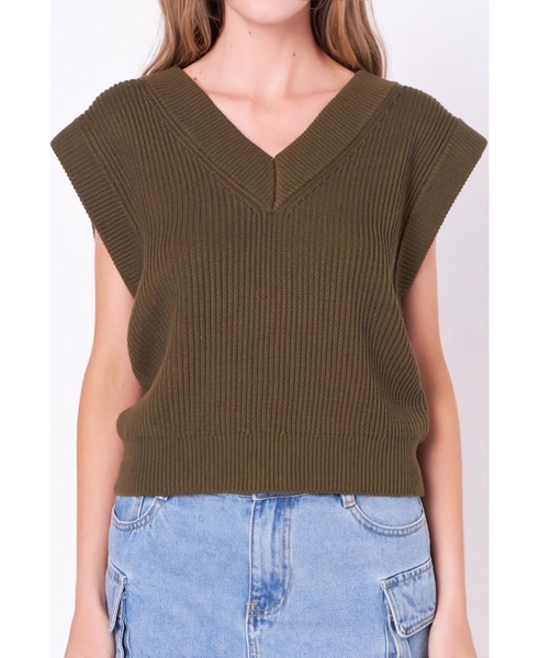 Women's V-neck Knit Sweater Vest