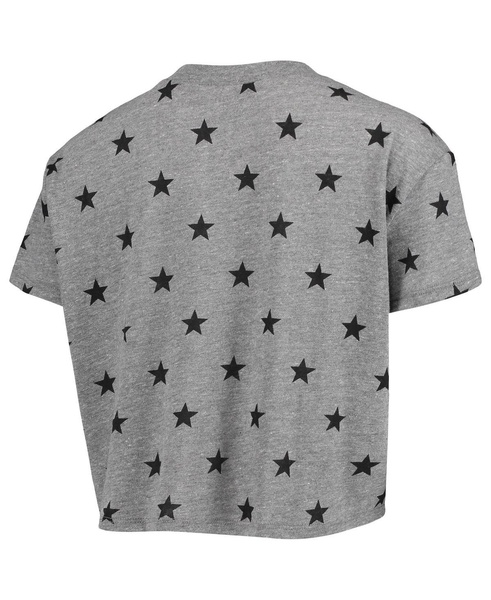 Women's Heathered Gray Oklahoma Sooners Headliner Stars Cropped Tri-Blend T-shirt