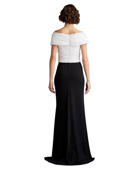 Benz Pleated Portrait Collar Gown