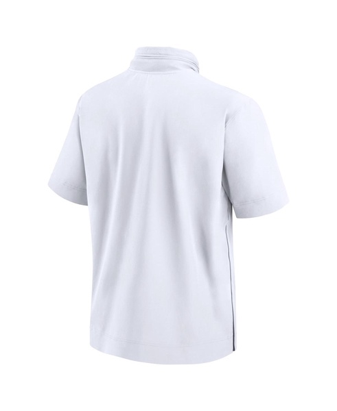 Men's White LSU Tigers 2024 Sideline Coach Short Sleeve Half-Zip Hoodie Jacket