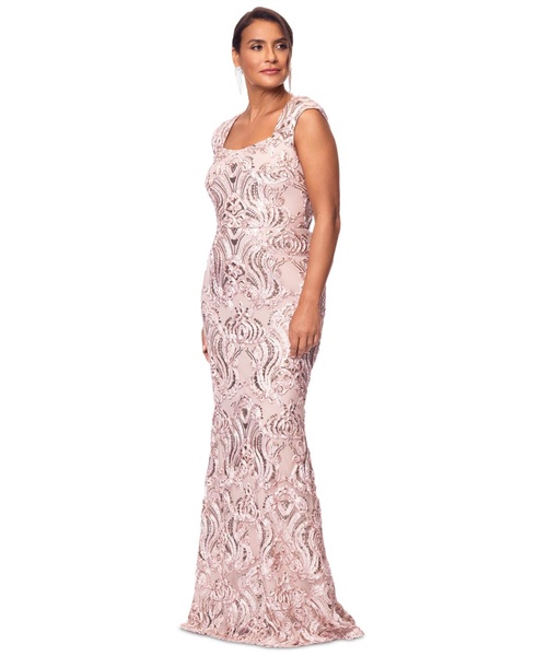 Women's Square-Neck Sleeveless Lace Gown