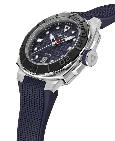 Men's Swiss Automatic Seastrong Extreme Blue Rubber Strap Watch 39mm