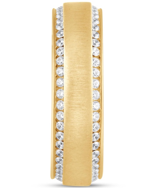 Men's Diamond Border Textured Eternity Band (1 ct. t.w.) in 10k White, Yellow or Rose Gold