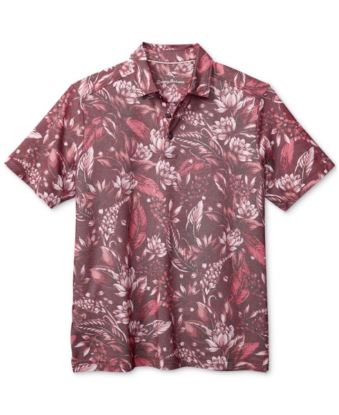 Men's Midnight Excursions Short Sleeve Jacquard Floral Print Polo Shirt