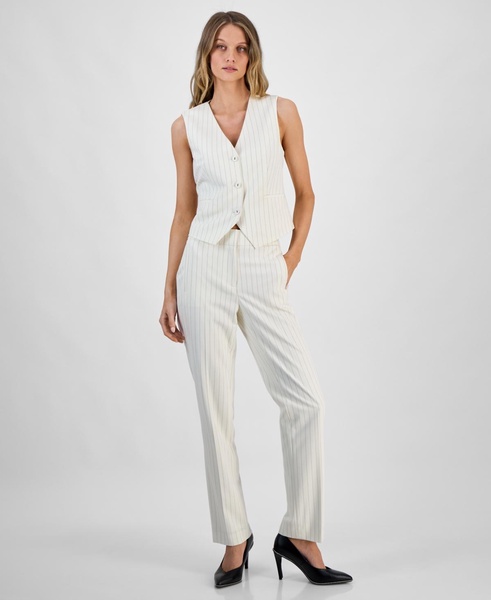 Women's Pinstriped Straight-Leg Pants, Exclusively at Macy's