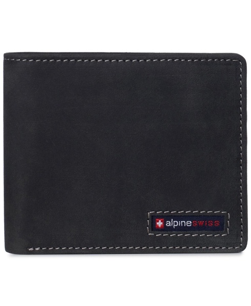 Mens Commuter RFID Bifold Wallet 2 ID Windows Divided Bill Section