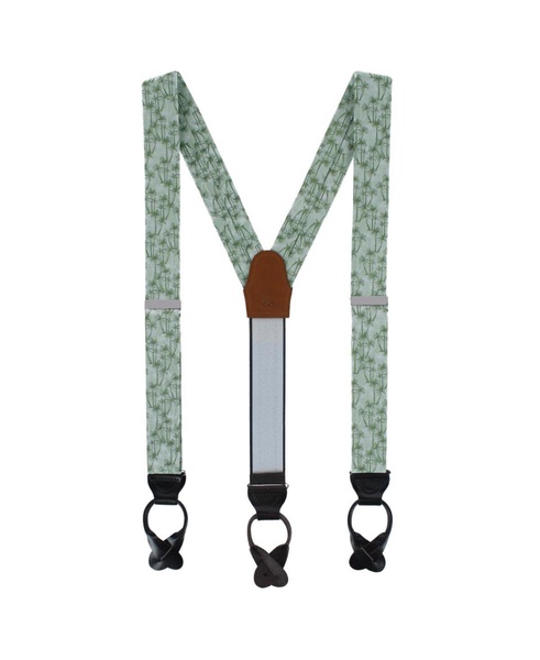 Men's Nohea Palm Tree Linen Blend Novelty Button End Suspenders