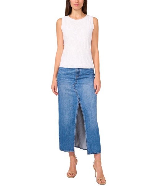 Women's Textured Keyhole Back Sleeveless Top