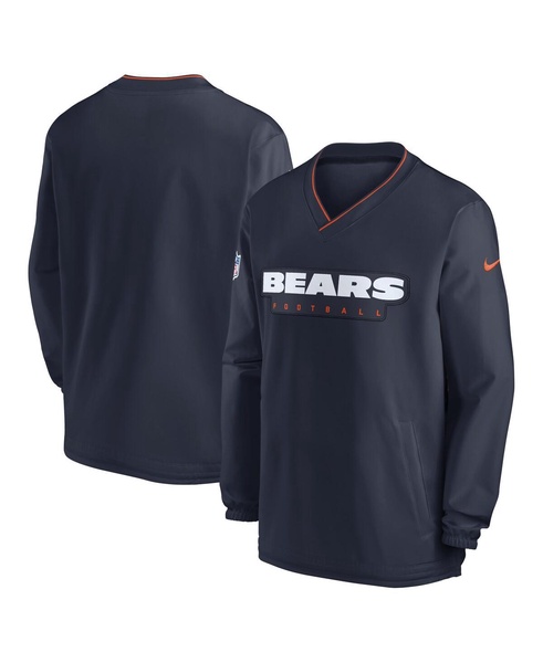 Men's Navy Chicago Bears Sideline Pullover Wind Shirt