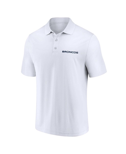 Men's White, Navy Denver Broncos Lockup Two-Pack Polo Shirt Set