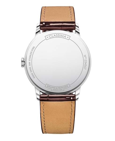 Men's Swiss Classima Red-Brown Leather Strap Watch 42mm