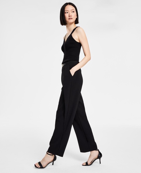 Women's Liberty Stretch Belted High-Rise Wide-Leg Pants
