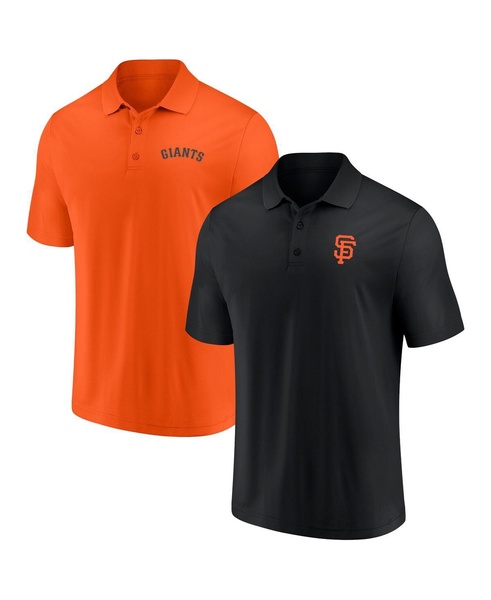 Men's Black, Orange San Francisco Giants Dueling Logos Polo Shirt Combo Set