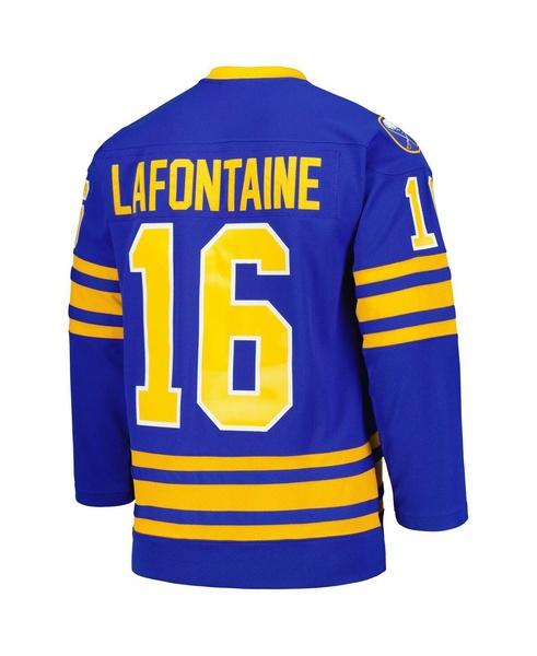 Men's Pat LaFontaine Royal Buffalo Sabres Captain Patch 1992/93 Blue Line Player Jersey