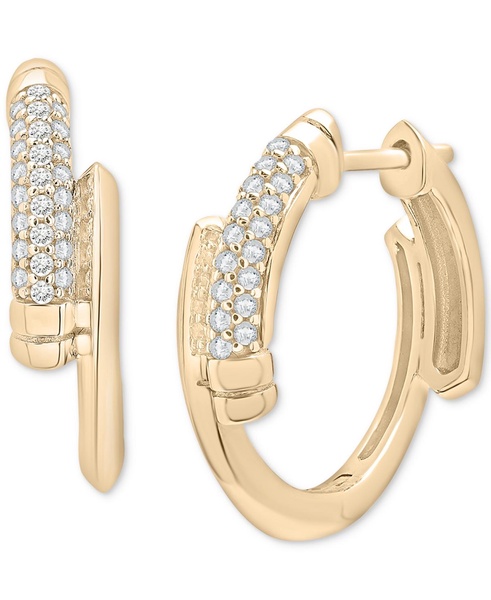 Diamond Small Hoop Earrings (1/6 ct. t.w.) in Gold Vermeil, Created for Macy's