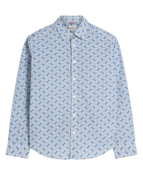 Men's Linear Print Long Sleeve Shirt