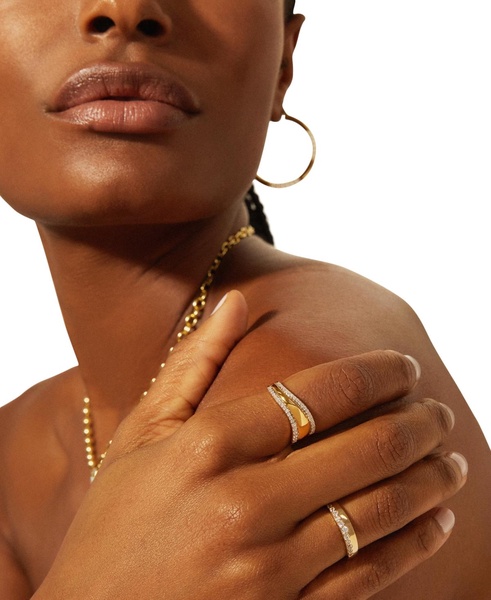 Diamond Scatter Band (1/4 ct. t.w.) in Gold Vermeil, Created for Macy's