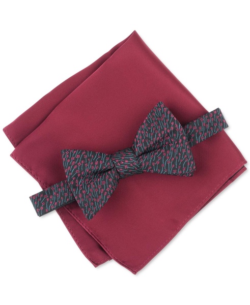Men's Bennet Floral Bow Tie & Solid Pocket Square Set, Created for Macy's