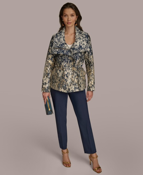 Women's Metallic Jacquard Zip-Front Jacket
