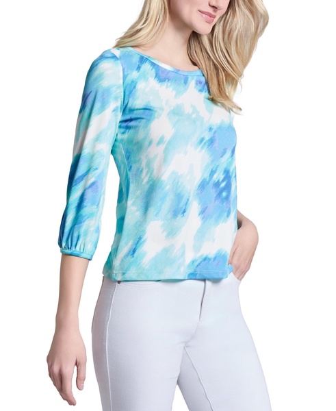 Petite Printed 3/4-Sleeve Top