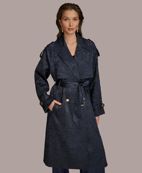 Women's Crinkle Satin Trench Coat