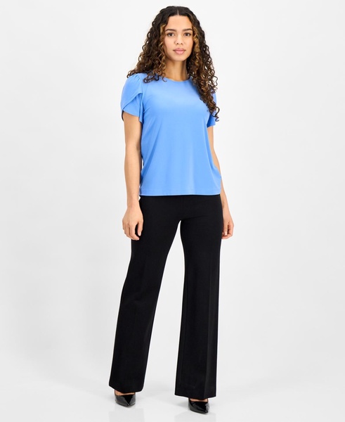 Women's Tulip-Sleeve Crewneck Top