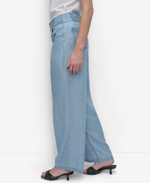 Women's Chambray Wide-Leg Pants