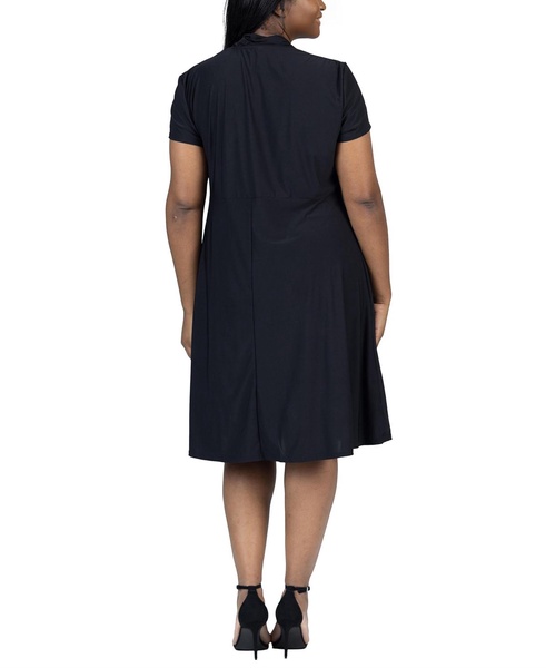 Plus Size Short Sleeve Rouched Wrap Dress
