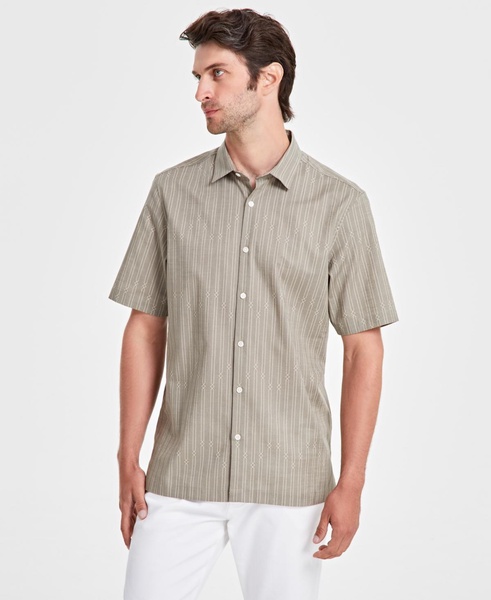 Men's Lobby Elevator Regular-Fit Stripe Button-Down Shirt, Created for Macy's 