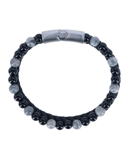 Thurgood Beaded and Braided Leather Secure Clasp Bracelet