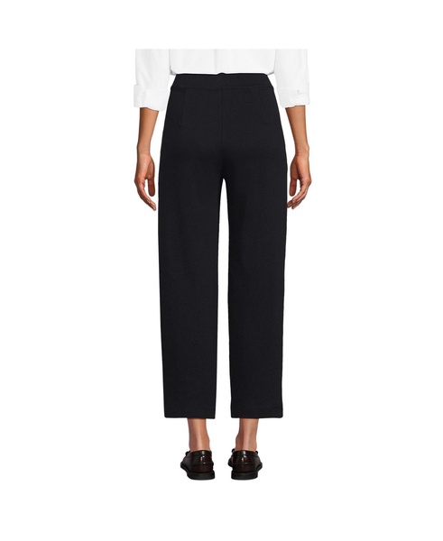 Women's Sport Knit High Rise Pleated Straight Leg Crop Pants