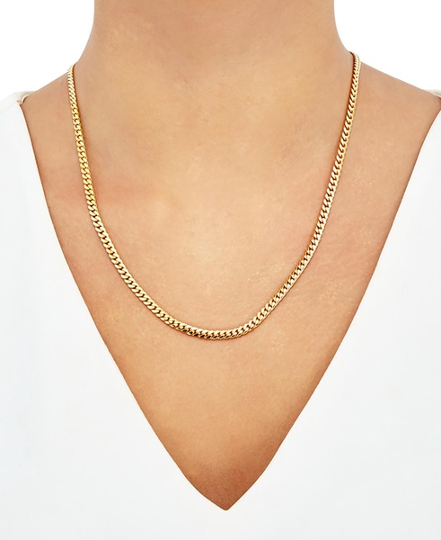 Curb Link 20" Chain Necklace in Sterling Silver or 18k Gold-plated Over Sterling Silver