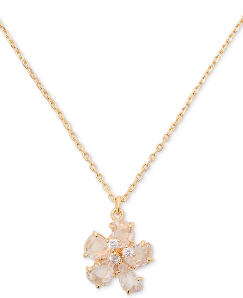 Gold-Tone Paradise Flower Mini Pendant Necklace, 16" + 3" extender